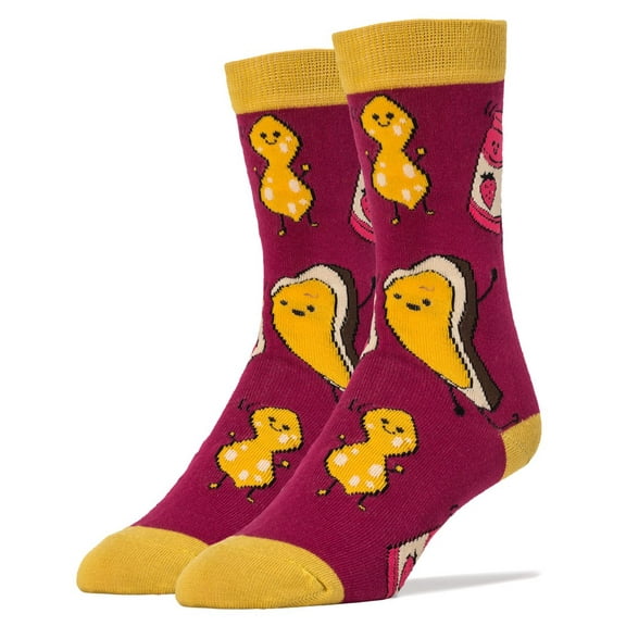 OOOH YEAH! Men's Novelty Crew Socks, Peanut Butter Jams