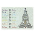 thumbnail image 1 of Colorful Cutting Board, Sketch Image of Yoga Posed Girl in Peace with Spots Design Relaxation, Decorative Tempered Glass Cutting and Serving Board, Large Size, Multicolor, by Ambesonne, 1 of 1