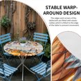 thumbnail image 2 of Orange Blue Fall Round Tablecloth for 45-54 Inch Tables,Fitted Table Cover with Elastic Edge,Vintage Thanksgiving Pumpkins Maple Leaf Waterproof Outdoor Table Cloth Protector for Patio Garden Dinner, 2 of 9