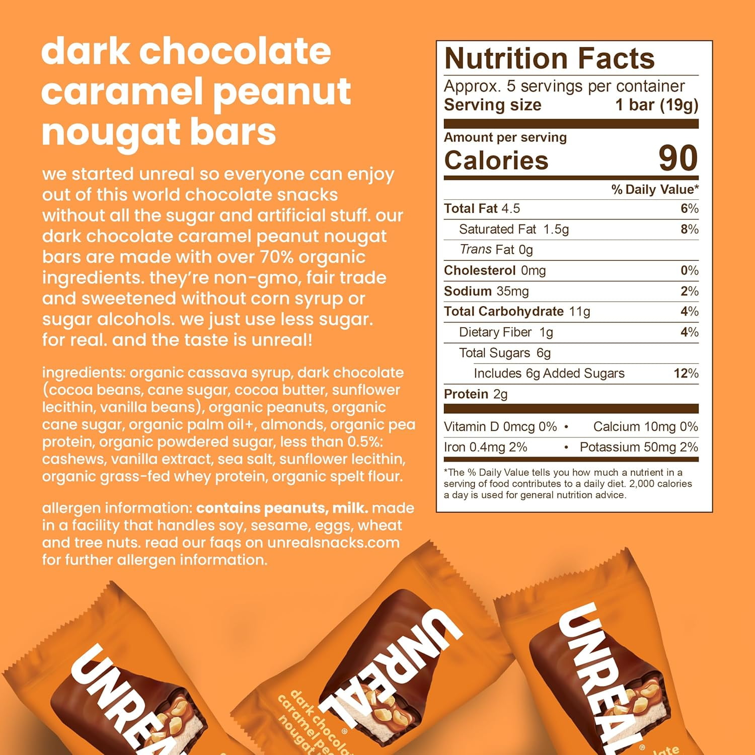 UNREAL Chocolate 6-Bag Variety Pack – Less Sugar, Non-GMO, Mixed Flavor