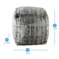 thumbnail image 4 of Steve Silver Hazel Gray Polyester Fabric Blend Square Pouf, 4 of 4