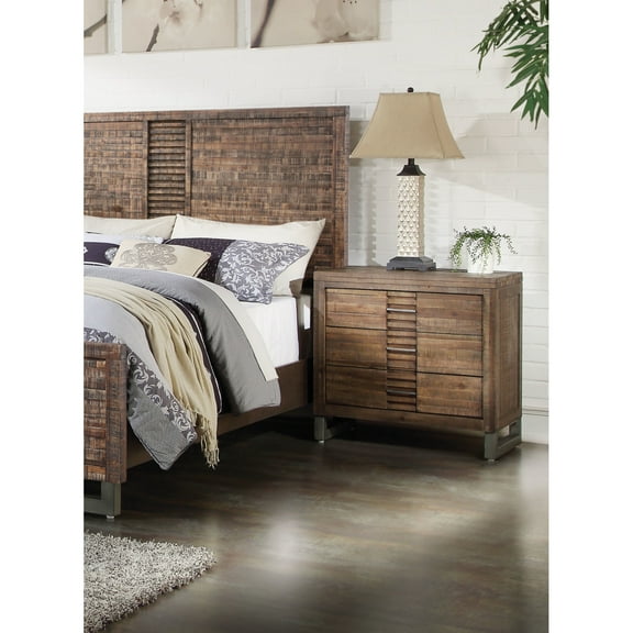 Modern Style 3 Drawers Wood Nightstand By Andria Brown - Saltoro Sherpi