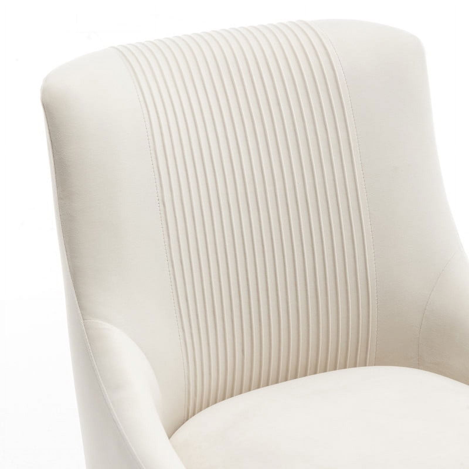 SEYNAR Modern Velvet Dining Chairs Pleated Vanity Chair Set of 4 with Glod Legs for Living Room,Beige
