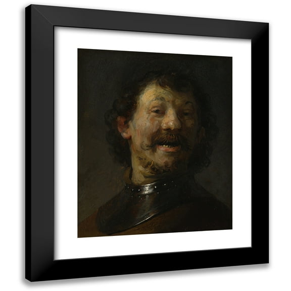 Rembrandt van Rijn 12x14 Black Modern Framed Museum Art Print Titled - The Laughing Man (C. 1629 - 1630)