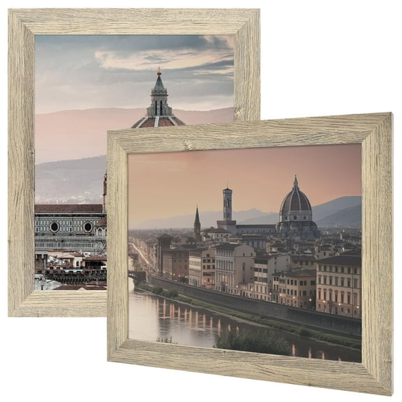 Golden State Art 11 x 14 Country Wood Grain Style Picture Frames, Beige, Pack of 2