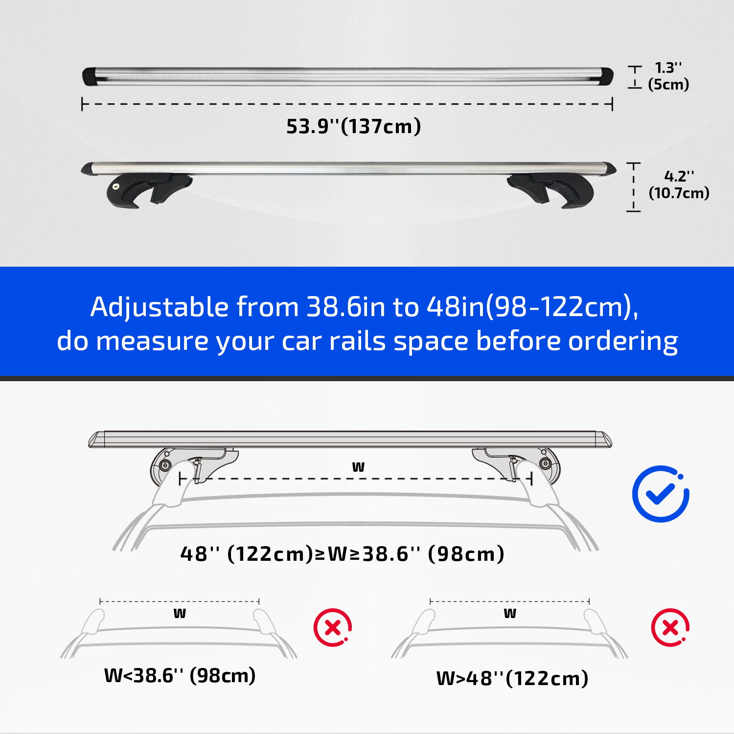 Ozark Trail Aluminum Universal Roof Load Bars photo 3