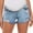 Light blue, variant on Women's Ripped Jeans Shorts Wide Leg Maternity Elastic Band Jeans Solid Color Ripped Denim Summer Casual Beach Shorts M-3XL