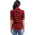 thumbnail image 2 of Women's Long Sleeve Button Down Plaid Flannel Shirt, 2 of 8