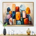 thumbnail image 2 of Designart "Enigmatic Collage of Mystical Religious Stones I" Oversized Spiritual Framed Wall Art - Global Blue Folk Religion Entryway Framed Wall Art, 2 of 7