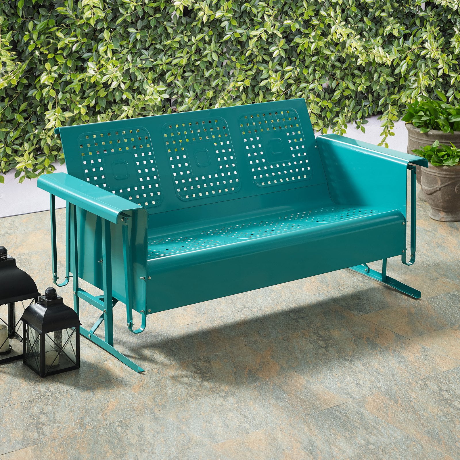 Crosley Bates Metal Outdoor Glider Sofa Baci Living Room