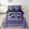 thumbnail image 2 of Feelyou Cartoon Rustic Bear Twin Bedding Sets 7-Piece for Kids, Purple Bohemian Aztec Bedding Comforter Set, Rustic Lodge Cabin Reversible Sheet Sets, Luxury Bedroom Decor, 2 of 8