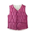 thumbnail image 4 of Fiaer Women's Lightweight Quilted down Vest Sleeveless Button Dowm Padded Gilet Oversized Loose Fit Casual Tops with Pocket Hot Pink XXXXL, 4 of 4