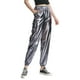 thumbnail image 1 of Pantalones anchos metalizados para mujer: pantalones informales con cintura elástica, material ligero similar al cuero para primavera/verano, 1 of 3