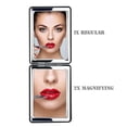 thumbnail image 5 of Sherry Compact Vanity Mirror for Men, Women and Girls, Black Travel Makeup Mirrors for Handbag Pocket Wallet Purse, Portable Double-Sided Magnifying Cosmetic Mirror for Daily, Work, Business, 5 of 8