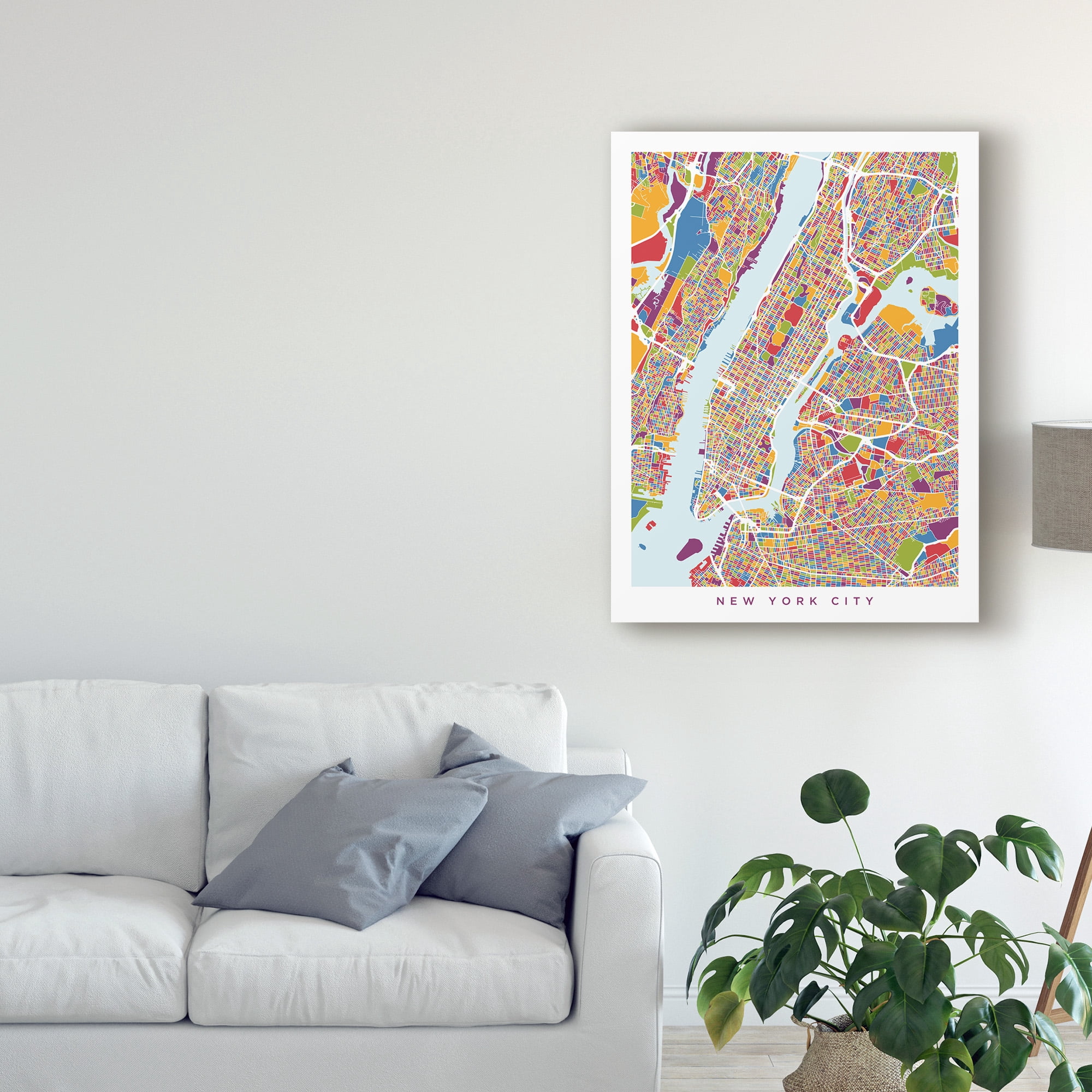 Trademark Fine Art 'New York City Street Map II' Canvas Art by Michael Tompsett
