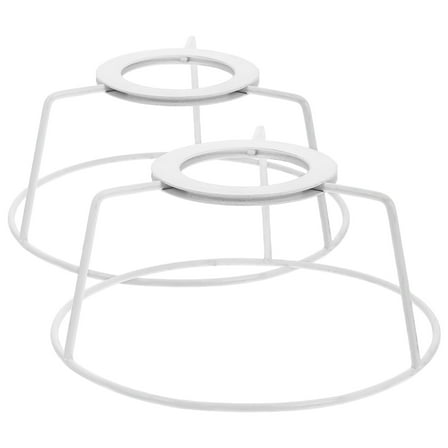 VORCOOL 2Pcs Lampshade Frames Lampshade Frame Iron DIY Lighting Fixture Support White