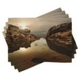 thumbnail image 1 of Ambesonne Nature Place Mats Set of 4, Sunrise Rocks Sky Lake, Standard Size, Multicolor, 1 of 6