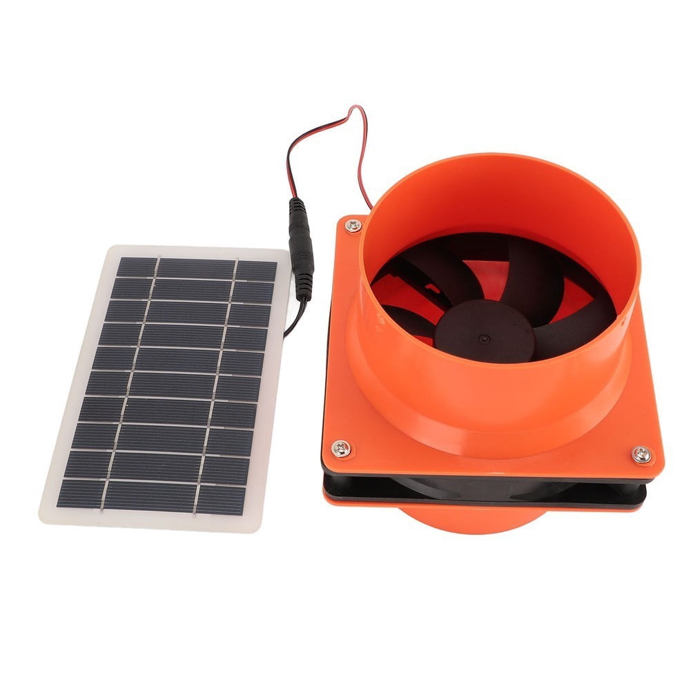 10W 12V Solar Powered Exhaust Fan For Round Pipe ABS Solar Panel Ventilation Fan Kit For Pet House Chicken Coop RV Greenhouse