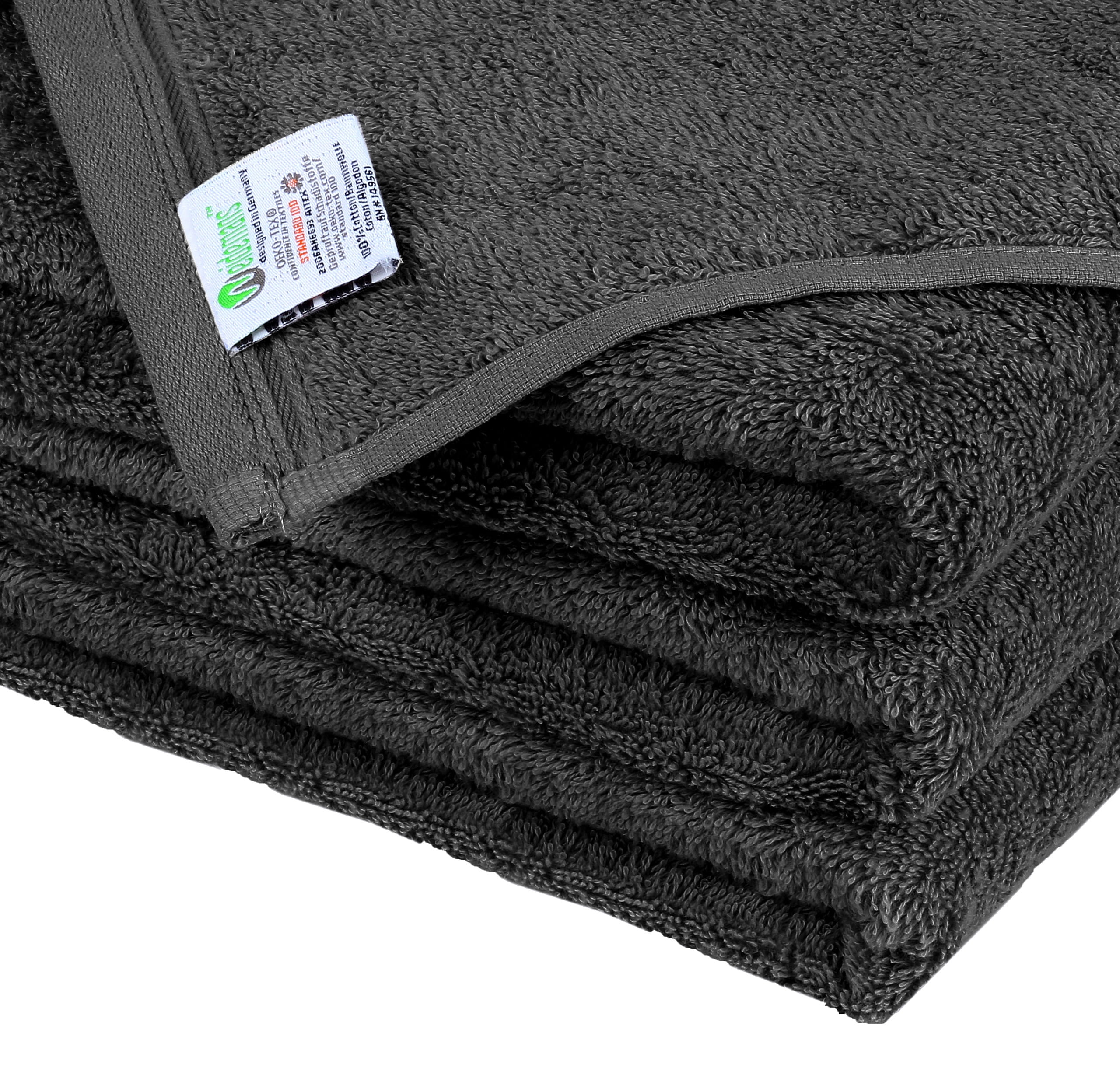 Weidemans 100% Cotton Washcloths 6 Pieces Towel Set | Fingertip Washcloth 13" X 13" | Towels for Bathroom, Hand, Kitchen, Cleaning | Machine Washable high Absorbency Bathroom Face Towels | Dark Grey