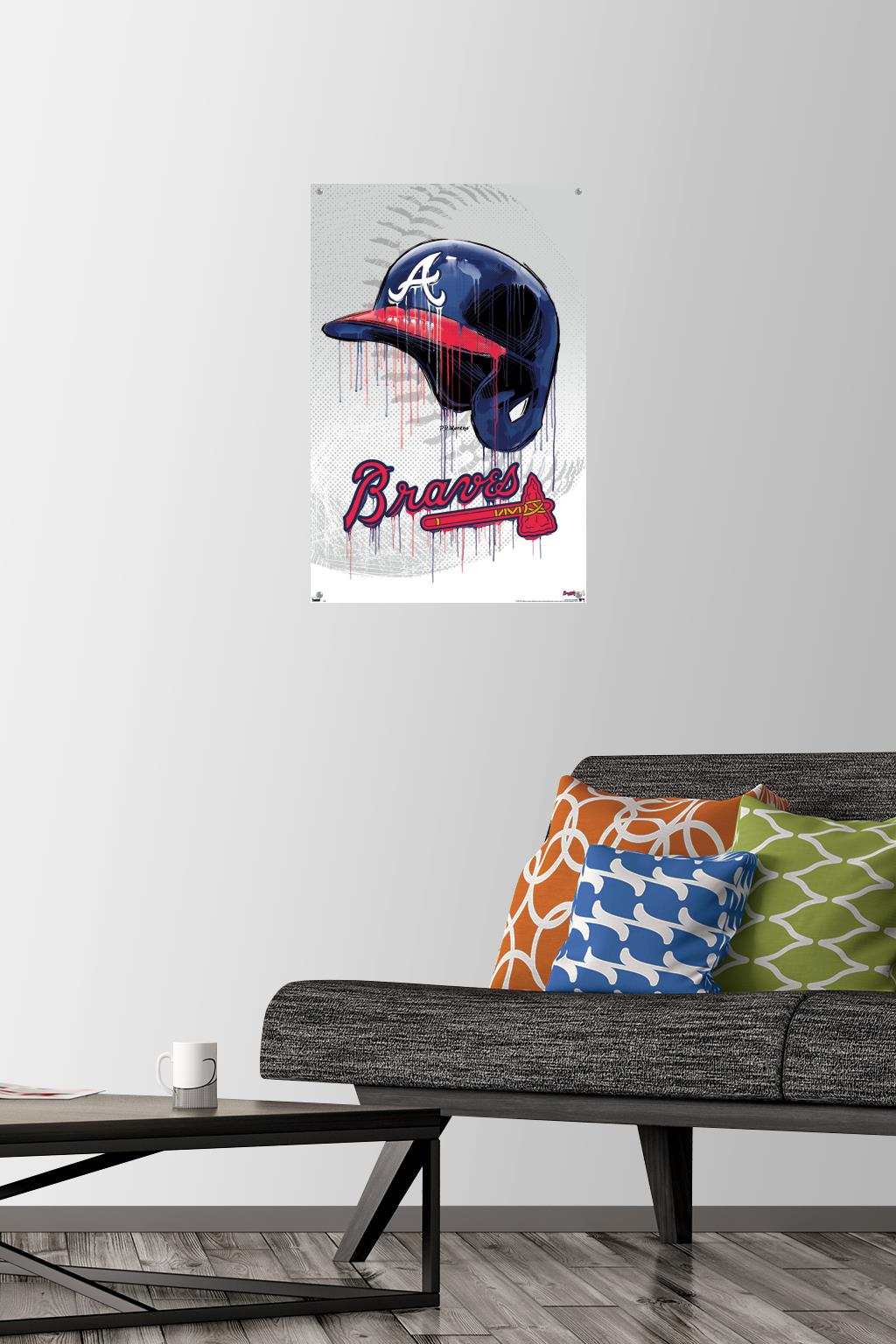 MLB Atlanta Braves - Drip Helmet 20 Wall Poster with Push Pins, 14.725" x 22.375"