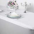 thumbnail image 2 of BalsaCircle 6 Feet White Fitted Spandex Rectangular Table Top Cover Trade Show Booth Linens, 2 of 8