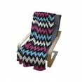 thumbnail image 4 of Modern Soft Flannel Fleece Blanket, Colorful Zigzag Twisty Bands Winding Abstract Chevron Tiles Geometric Print, Cozy Plush for Indoor and Outdoor Use, 50" x 60", Pink Sky Blue Black, by Ambesonne, 4 of 6