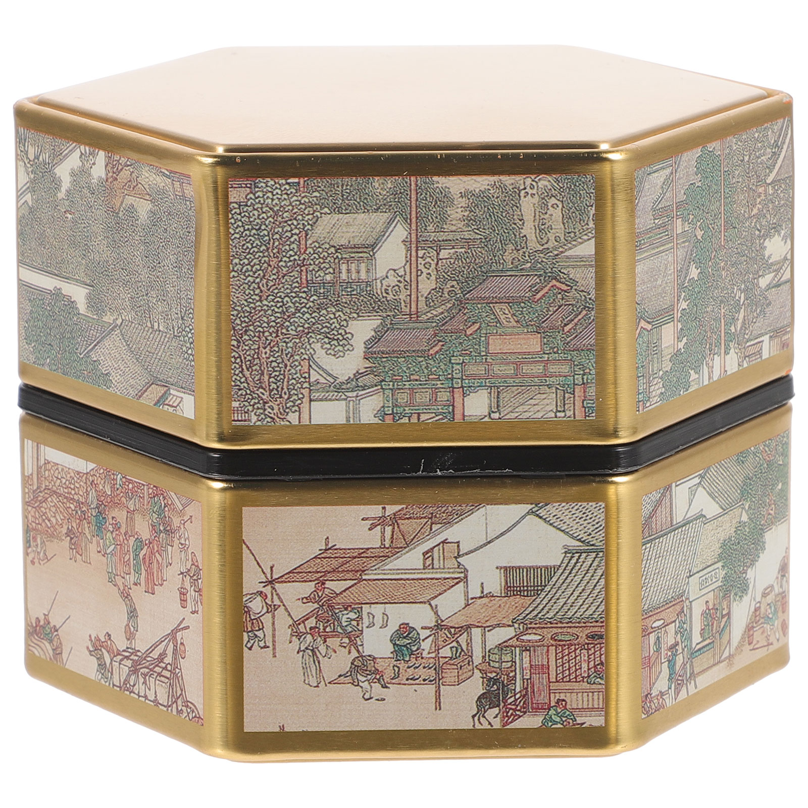 NUOLUX Chinese Style Tea Canister Airtight Tea Container Tinplate Loose