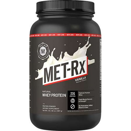 MET-Rx Natural Whey Protein Powder, Vanilla, 23g Protein, 2