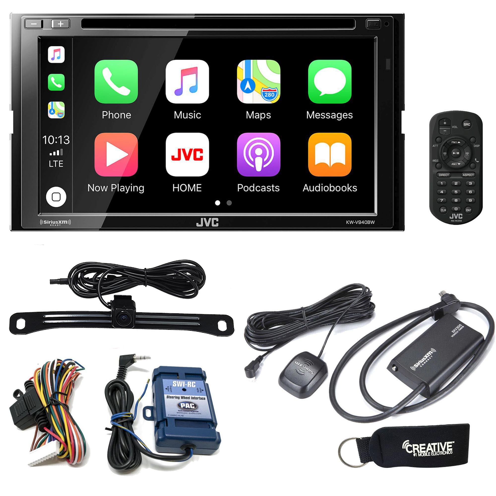Steering Interface JVC KW-V840BT Compatible with Android Auto/CarPlay CD/DVD with Sirius XM Back up Camera 