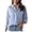 Blue, variant on Women's Striped Button Down Shirts: Long Sleeve Office Casual Business Blouses with Pocket