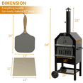 thumbnail image 2 of ELPOSUN Outdoor Pizza Oven Wood Fire Pizza Maker Grill w/ Pizza Stone & Waterproof Cover, 2 of 7
