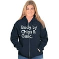 thumbnail image 4 of Body By Chips Guacamole Funny Saying Zip Up Hoodie Men's Women's Brisco Brands M, 4 of 6