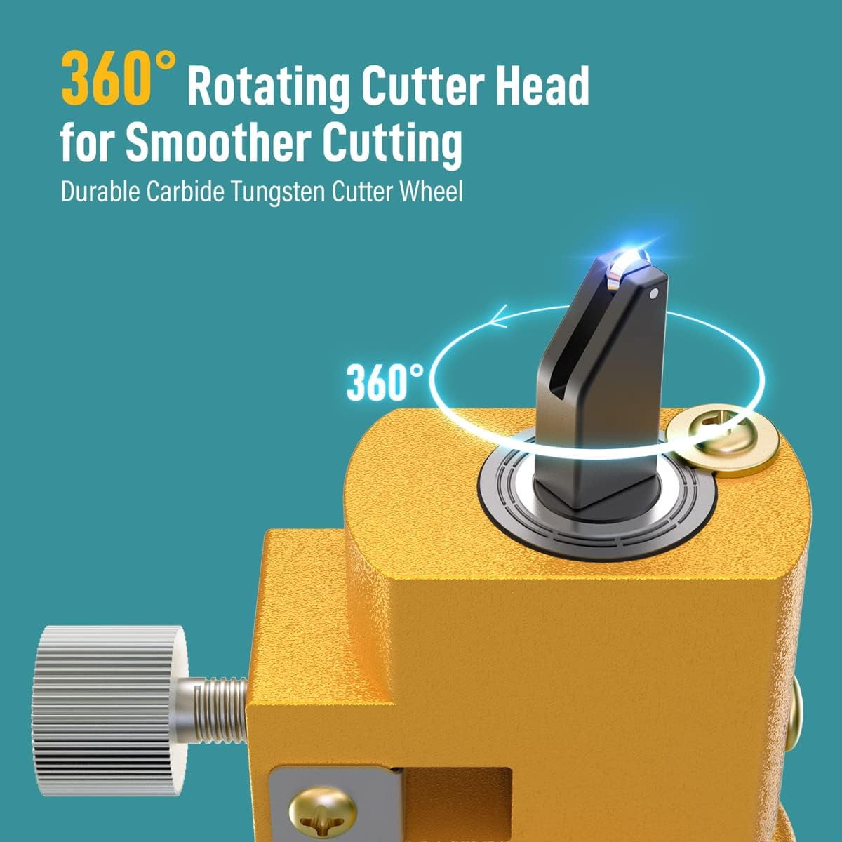 Heavy Duty Circular Glass Cutter with Round Knob Handle and Suction Cup Adjustable Diamond Glass Cutter Tool Set 24" with Extra Blade (60cm)