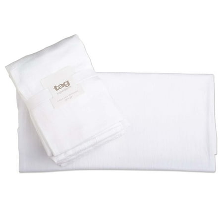 Tag 730826 Flour Sack Dishtowel, 29 by 28-Inch, White, Set of