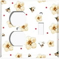 thumbnail image 4 of Metal Light Switch Plate Cover White Flowers Red Polka Dots FLW048, 4 of 13
