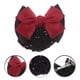 thumbnail image 5 of 3 piezas de moño elástico con lazo para el pelo, red con lazo grande, clip de malla para mujeres y niñas, color rojo, 5 of 7