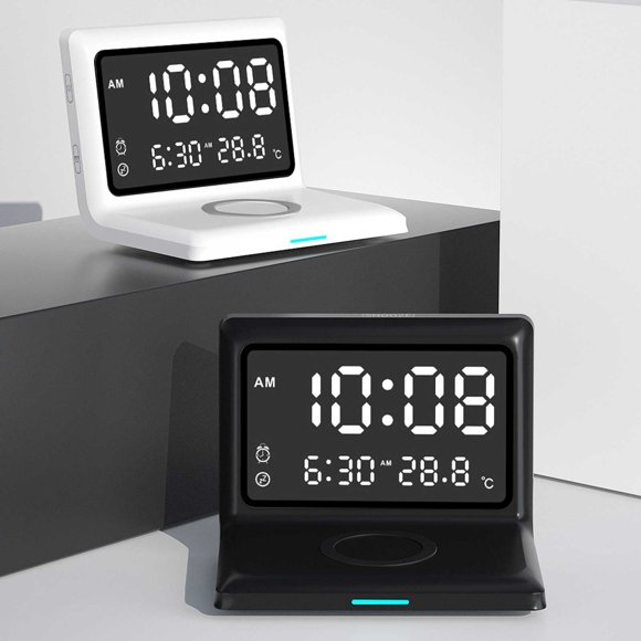 Clock Wireless Charger Alarm Clock 3-in-1 Wireless Fast Charge,Black&friday Deals 2024,Cyber&Monday Deals 2024,PENDANE,Black