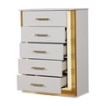 thumbnail image 3 of Obsession Contemporary Style 5-Drawer Chest Made with Wood in Gold Finish, 3 of 6
