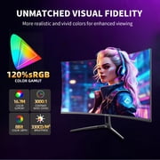 ZZA 32 Curved Gaming Monitor, 4k UHD(3840 * 2160P) VA Screen, 1500R, 144Hz/160Hz Computer Moniter, Supports AMD Freesync, 120% sRGB, Wall Mountable Installs(HDMI 2.1/DP 1.4)-Black