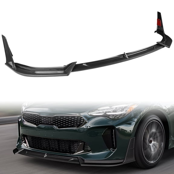 Stay Tuned Performance For 2018-2023 Kia Stinger GT-Line Carbon Look Front Bumper Lip Spoiler Splitter STP-Style
