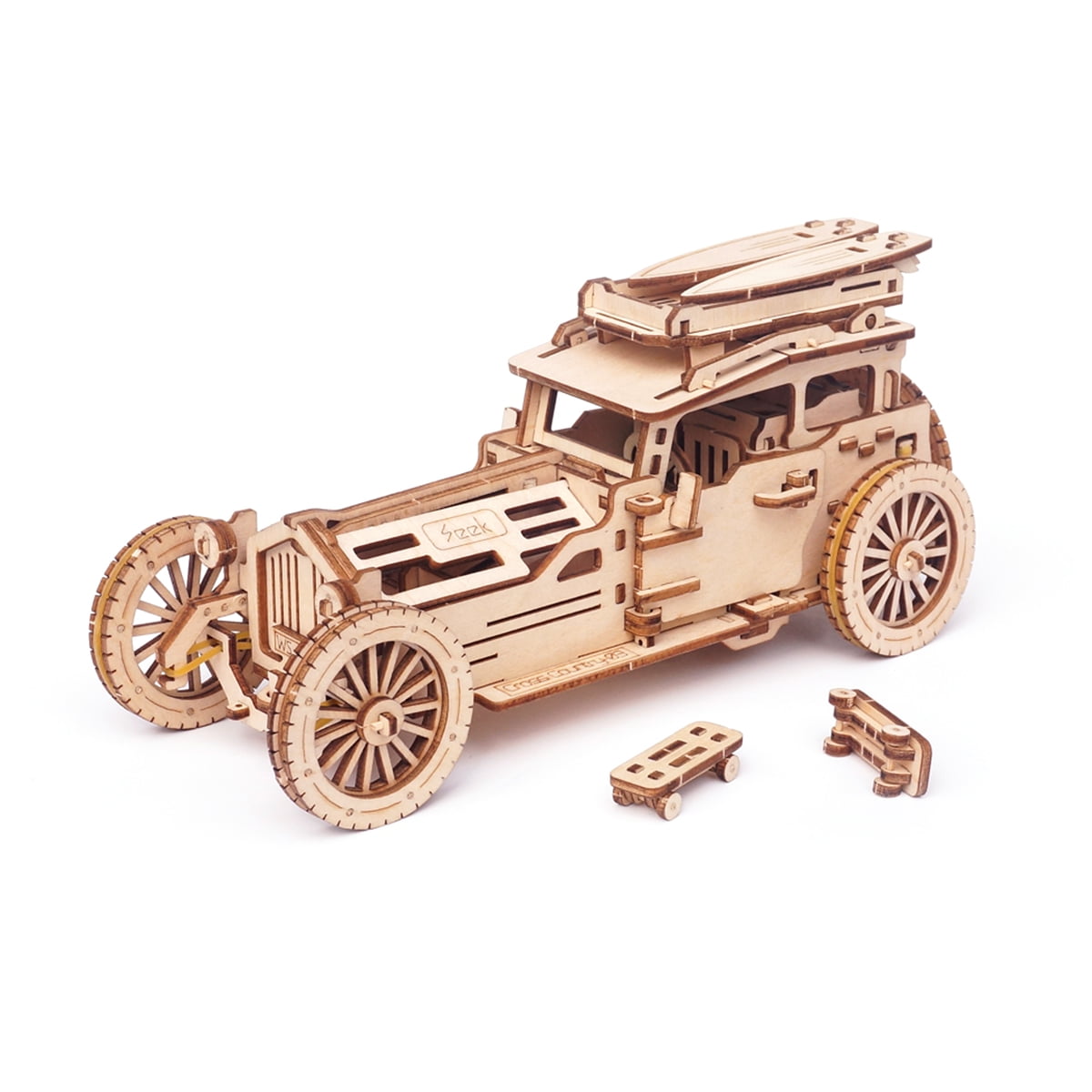 Vintage Car Collectibles Wooden Model Kits for Adults Desk Toys Display Gift for Boys/Girls Rolife 3D Wooden Puzzles Retro Car Model 