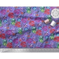 thumbnail image 2 of Soimoi Rayon Fabric Leaves & Poppy Floral Printed Fabric 1 Yard 56 Inch Wide, 2 of 6