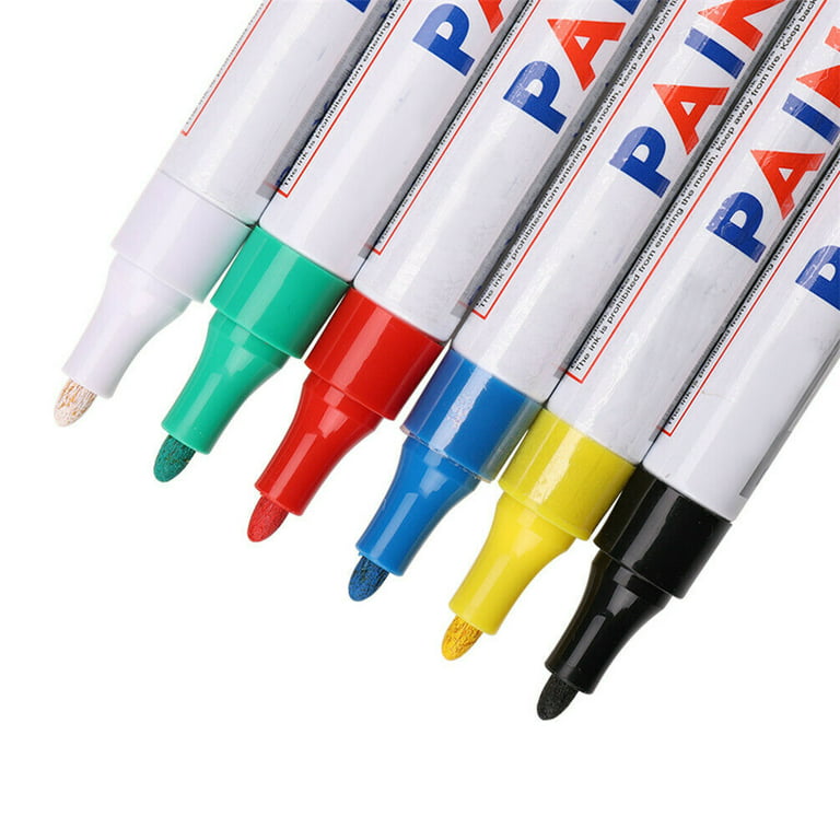 kmobruzy Oil-Based White Markers, 4 Pieces, Quick-Drying, Water-Resistant,  Suitable for Various Surfaces, Ideal for DIY, Engineering, and Decorating