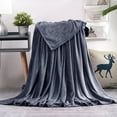 thumbnail image 5 of Howarmer Large Dark Gray Throw Blankets, Twin Size Soft Lightweight Flannel Fleece Blanket, 60" x 80", 5 of 7