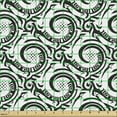 thumbnail image 2 of Modern Fabric by the Yard Upholstery, Spiraling Circles of Tribal Funky Prehistoric Effects Geometrical Art, Decorative Fabric for DIY and Home Accents, Charcoal Grey and White by Ambesonne, 2 of 5