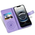 thumbnail image 3 of Asuwish Compatible with iPhone 16E 6.1 inch Wallet Phone Case and Tempered Glass Screen Protector Flip Credit Card Holder Stand Mandala Flower Cell Cover for i Phone16E i16e 16ECase Women Men Purple, 3 of 8