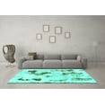 thumbnail image 3 of Ahgly Company Indoor Rectangle Abstract Turquoise Blue Modern Area Rugs, 3' x 5', 3 of 4