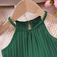 thumbnail image 5 of Outfits Baby Girl Off Shoulder Backless Sleeveless Top With Ruffle Shorts 2 Piece Cotton Beach Toddler Girl Clothes Green 3 Years-4 Years, 5 of 7