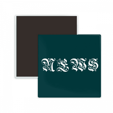 

Information News Pattern Text Square Ceracs Fridge Magnet Keepsake Memento
