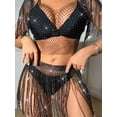 thumbnail image 4 of Arvbitana Women's Mesh Tank Tops Sleeveless Diamond Hollow Out Vest V-neck See Through Crop Tops Sexy Tassel Cover Up for Club Rave Outfit, 4 of 6